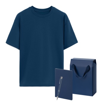 Portobello Набор с одеждой RUST (футболка, блокнот, ручка), синий, M/L с логотипом на заказ