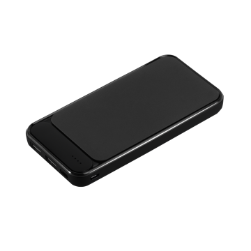 Portobello Внешний аккумулятор с подсветкой Старлайт Плюс PB (Starlight Plus PB) 10000 mAh, черный с логотипом на заказ