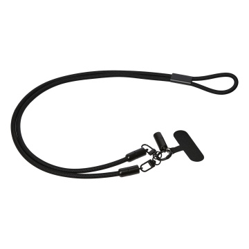 Portobello Кабель-ланьярд Волтрикс (Voltrix), черный с логотипом на заказ