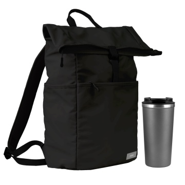 Portobello Подарочный набор Palermo, Boston, черный/серый (рюкзак, термокружка) с логотипом на заказ