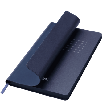 Portobello Ежедневник Латте софт-тач (Latte soft touch) недатированный, синий с логотипом на заказ