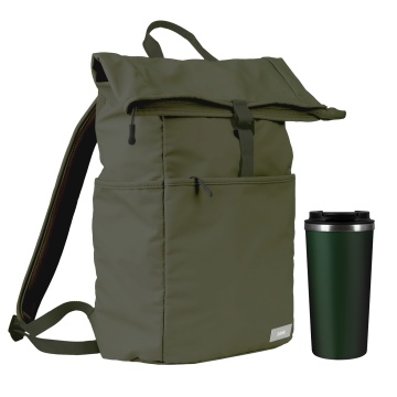 Portobello Подарочный набор Palermo, Boston, зеленый (рюкзак, термокружка) с логотипом на заказ