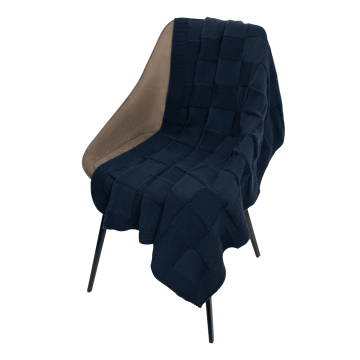 Portobello Плед Селла Софт (Cella Soft) вязаный, 160*90 см, синий с логотипом на заказ