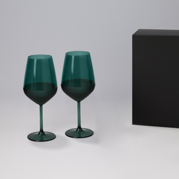 Portobello Подарочный набор 2 бокала для вина Эмеральд (Emerald) в черной коробке с логотипом на заказ