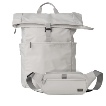 Portobello Подарочный набор Boston рюкзак + поясная сумка, серый с логотипом на заказ