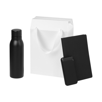 Portobello Подарочный набор Sorento, черный (термобутылка, ежедневник, аккумулятор) с логотипом на заказ