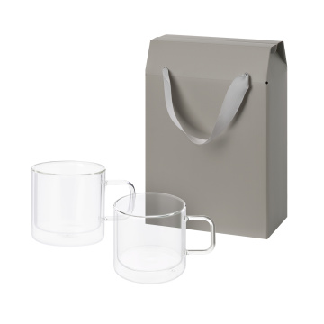 Portobello Подарочный набор 2 стеклянные кружки Луна (Luna) в коробке-пакете с логотипом на заказ