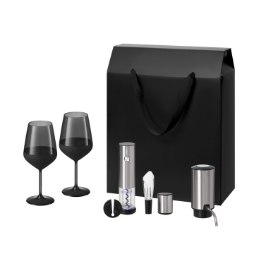 Portobello Подарочный набор Блэк Эдишн (Black Edition), Винтаро (Vintaro), Данте (Dante) (2 бокала + набор для вина + аэратор) с логотипом на заказ