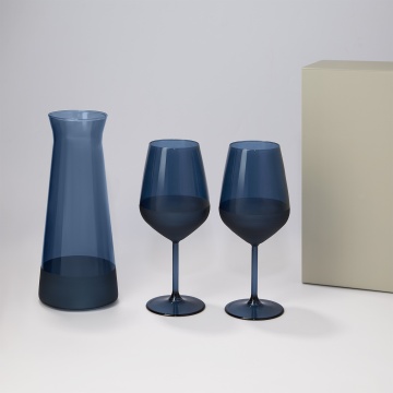 Portobello Подарочный набор декантер + 2 бокала для вина Сапфир (Sapphire) в серой коробке с логотипом на заказ