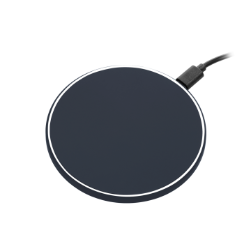 Portobello Беспроводное зарядное устройство с подсветкой 15W Auris, синее с логотипом на заказ