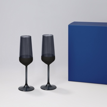 Portobello Подарочный набор 2 бокала для шампанского Black Edition в синей коробке с логотипом на заказ