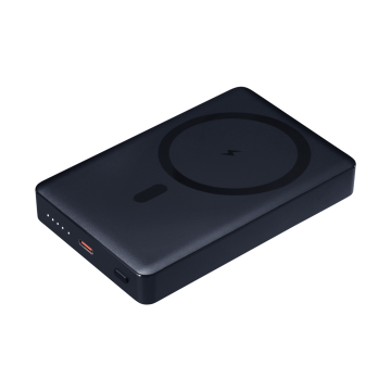 Portobello Внешний аккумулятор Atlantis PD Plus 10000mAh с функцией беспроводной зарядки 15W, синий с логотипом на заказ