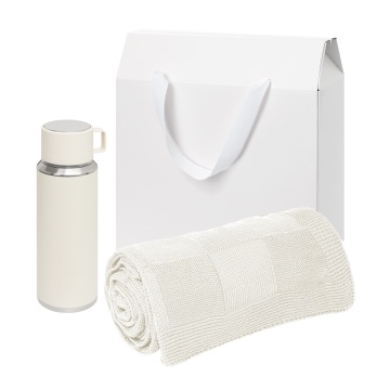 Portobello Подарочный набор Oslo, бежевый (плед, термос) с логотипом на заказ