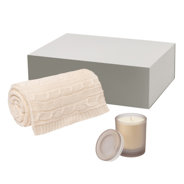 Portobello Подарочный набор Mizu, Fado (свеча, плед) с логотипом на заказ