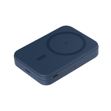 Portobello Внешний аккумулятор Юнион PD (Union PD) 10000mAh с функцией беспроводной зарядки 15W, синий с логотипом на заказ