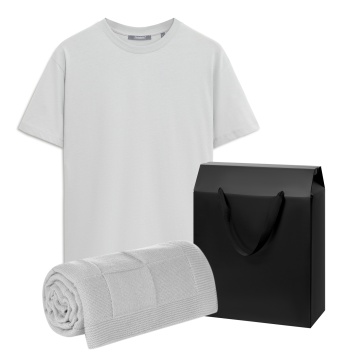 Portobello Набор с одеждой KRIS (футболка, плед), серый, S с логотипом на заказ