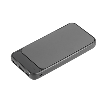 Portobello Внешний аккумулятор с подсветкой Старлайт Плюс PB (Starlight Plus PB) 10000 mAh, серый с логотипом на заказ