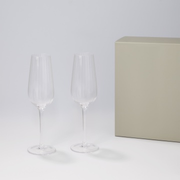Portobello Подарочный набор 2 бокала для шампанского Бланш (Blanche) в серой коробке с логотипом на заказ