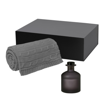 Portobello Подарочный набор Mizu, Fado, серый (диффузор, плед) с логотипом на заказ