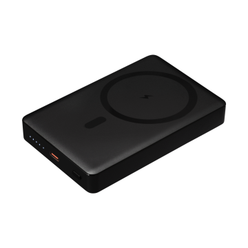 Portobello Внешний аккумулятор Атлантис Плюс PD (Atlantis PD Plus) 10000mAh с функцией беспроводной зарядки 15W, черный с логотипом на заказ