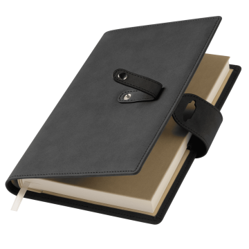 Portobello Ежедневник-портфолио Passage NEO недатированный в подарочной коробке, черный с логотипом на заказ