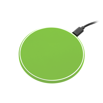 Portobello Беспроводное зарядное устройство с подсветкой 15W Аурис (Auris), салатовое с логотипом на заказ