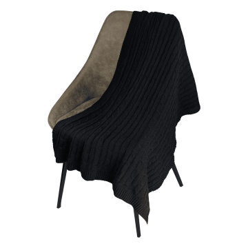 Portobello Плед Фадо (Fado) вязаный, темно-синий (без подарочной коробки) с логотипом на заказ