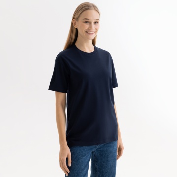 Portobello Футболка унисекс KRIS, 150 гр., темно-синяя, размер M с логотипом на заказ