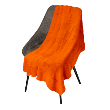 Portobello Плед Cella вязаный, оранжевый (без подарочной коробки) с логотипом на заказ