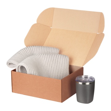 Portobello Подарочный набор Forges, серый (шарф, термокружка) с логотипом на заказ