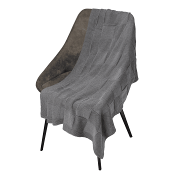 Portobello Плед Селла (Cella) вязаный, серый (без подарочной коробки) с логотипом на заказ