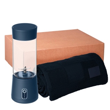 Portobello Подарочный набор Felice, Cella, синий (плед, блендер) с логотипом на заказ