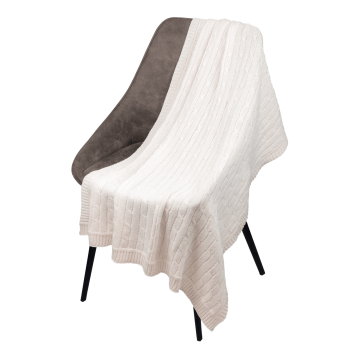 Portobello Плед Фадо (Fado) вязаный, бежевый (без подарочной коробки) с логотипом на заказ