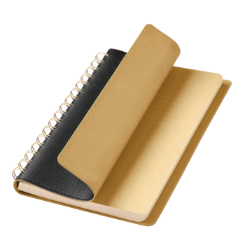 Portobello Ежедневник Vista недатированный, черный/бежевый с логотипом на заказ