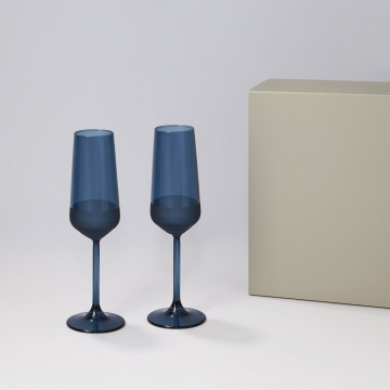 Portobello Подарочный набор 2 бокала для шампанского Сапфир (Sapphire) в серой коробке с логотипом на заказ