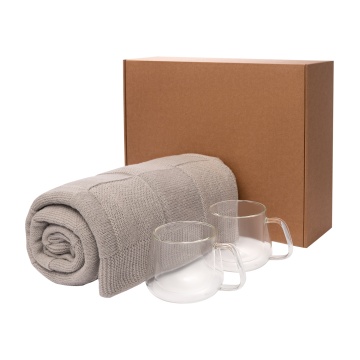 Portobello Подарочный набор Дольче (Dolce), Селла Софт (Cella Soft), серый (в наборе 2 чашки) с логотипом на заказ