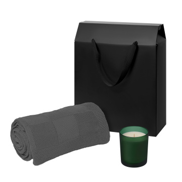 Portobello Подарочный набор Enigma. Cella, зеленый (свеча, плед) с логотипом на заказ