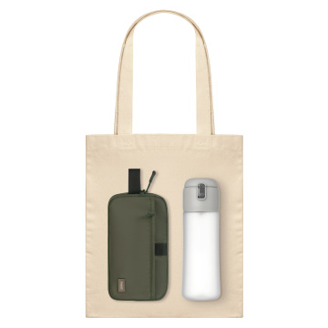 Portobello Подарочный набор Бостон (Boston), Капелла (Capella), зеленый/серый (дорожная косметичка, бутылка, шоппер) с логотипом на заказ