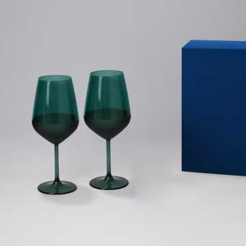 Portobello Подарочный набор 2 бокала для вина Эмеральд (Emerald) в синей коробке с логотипом на заказ
