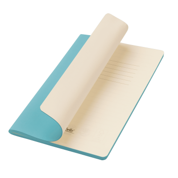 Portobello Блокнот Alpha slim, лазурный с логотипом на заказ