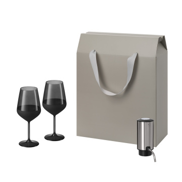 Portobello Подарочный набор Блэк Эдишн (Black Edition), Данте (Dante) (2 бокала + аэратор для вина) с логотипом на заказ