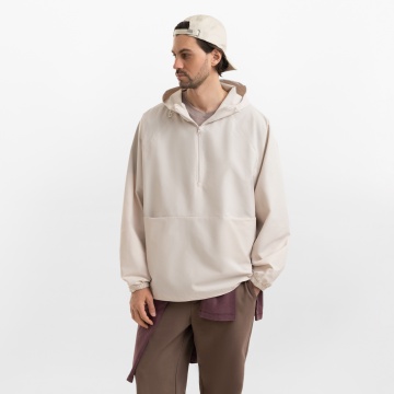 Portobello Ветровка (анорак) оверсайз унисекс RISSMAN, бежевая, размер M/L с логотипом на заказ