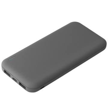 Portobello Внешний аккумулятор с подсветкой Luce 10000 mAh, серый с логотипом на заказ