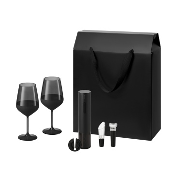Portobello Подарочный набор Блэк Эдишн (Black Edition), Сакраменто (Sacramento) (2 бокала + набор для вина) с логотипом на заказ