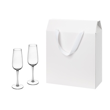 Portobello Подарочный набор 2 бокала для шампанского Blanche в большом подарочном пакете с логотипом на заказ