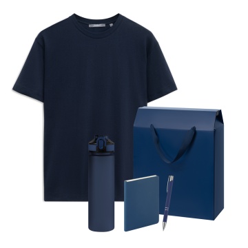 Portobello Набор с одеждой KRIS (футболка, термокружка, блокнот, ручка), черный, XL с логотипом на заказ