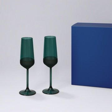 Portobello Подарочный набор 2 бокала для шампанского Emerald в синей коробке с логотипом на заказ
